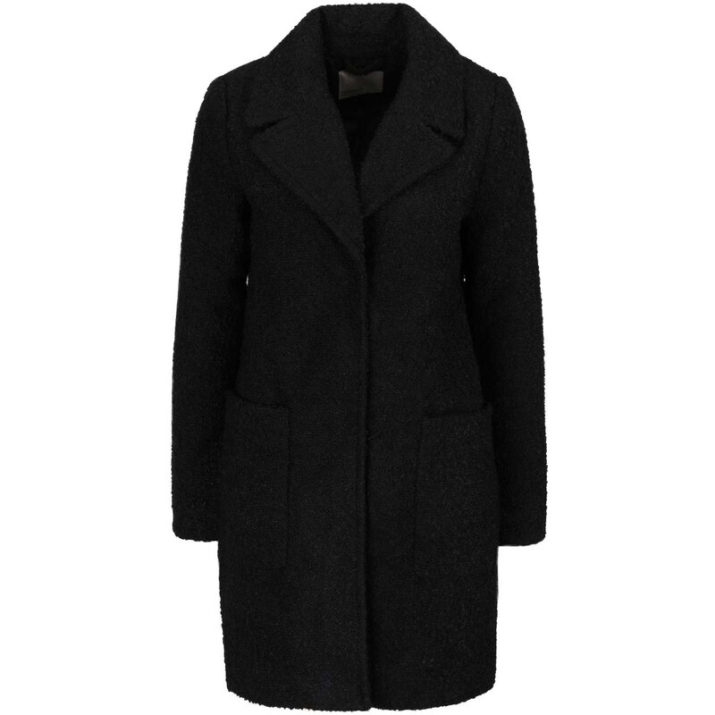 Černý kabát s velkými kapsami VERO MODA Trudy