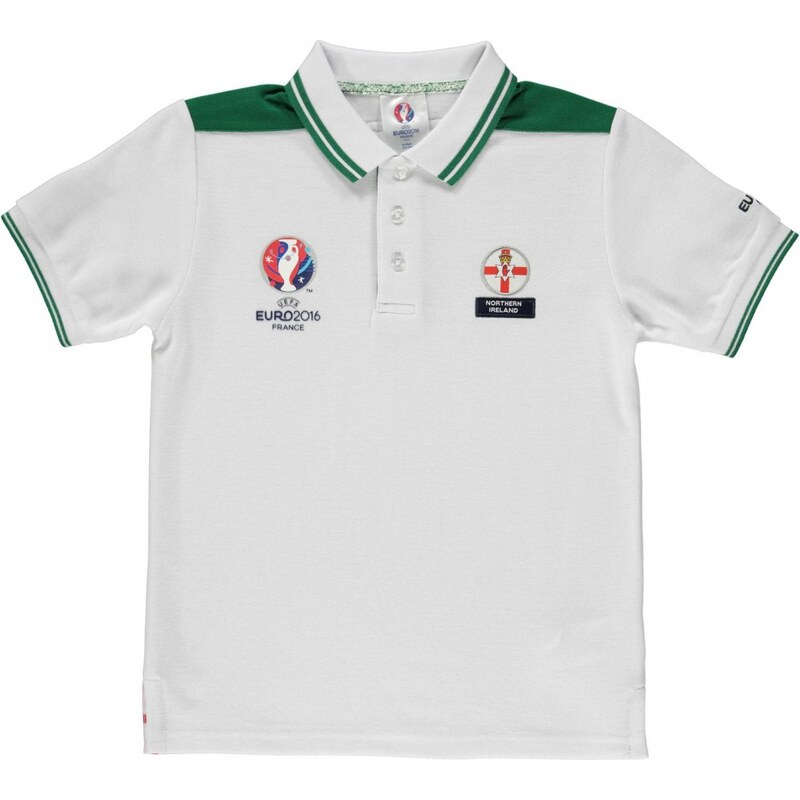 Team UEFA EURO 2016 Northern Ireland Polo Shirt Junior Boys, white/green