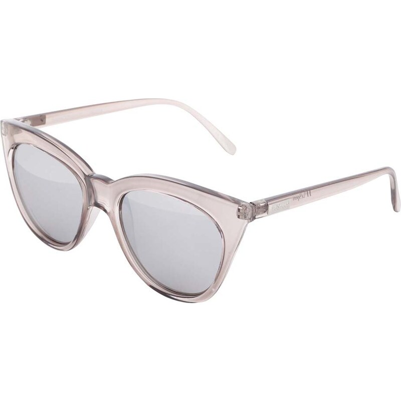 Šedé dámské transparentní sluneční brýle Le Specs Halfmoon Magic