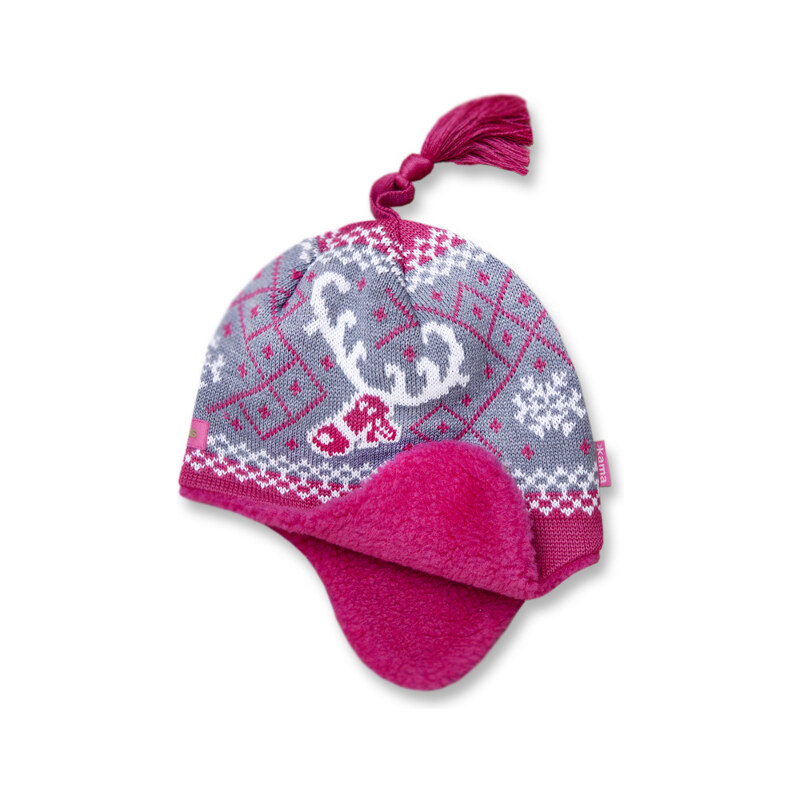dětská pletená čepice B11 - růžová, KAMA