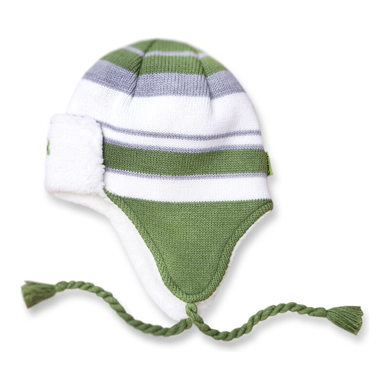 dětská pletená čepice B26 - zelená, KAMA