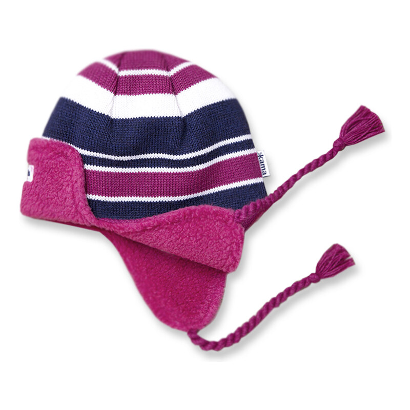 dětská pletená čepice B26 - růžová, KAMA