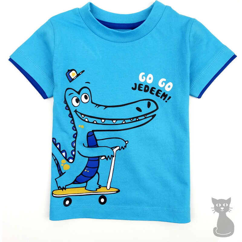 dětské bavlněné tričko CROCO - tyrkysové, COONOOR