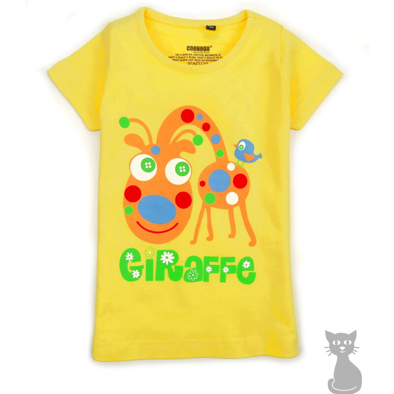 dětské bavlněné tričko GIRAFFE - žluté, COONOOR