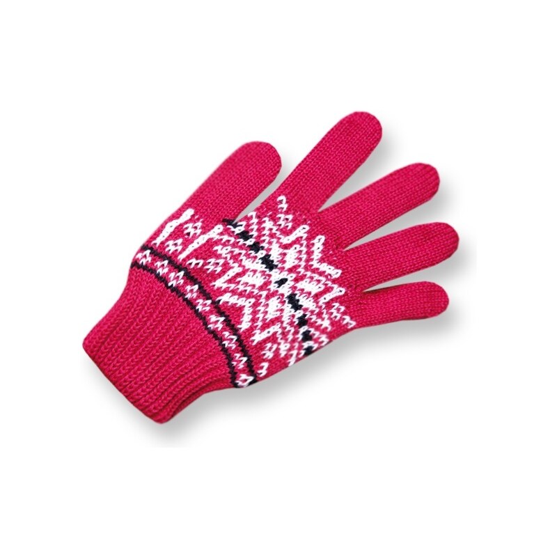 dětská pletená rukavice RB09 - růžová, KAMA
