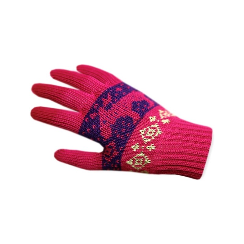 dětská pletená rukavice RB08 - růžová, KAMA