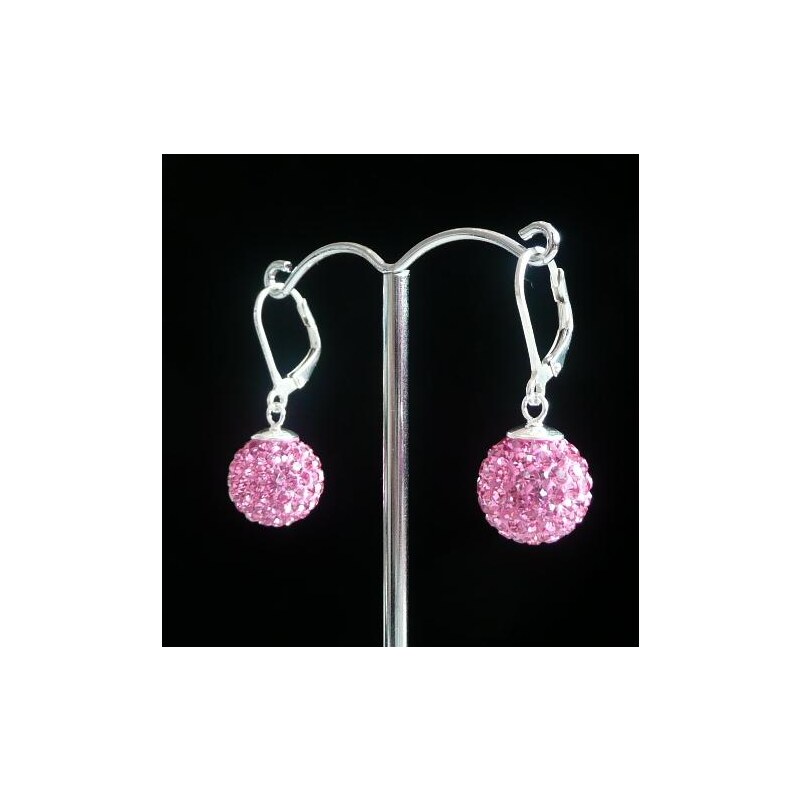 Šperky LAFIRA Style Lafira stříbrné náušnice růžové kuličky 10 mm 001