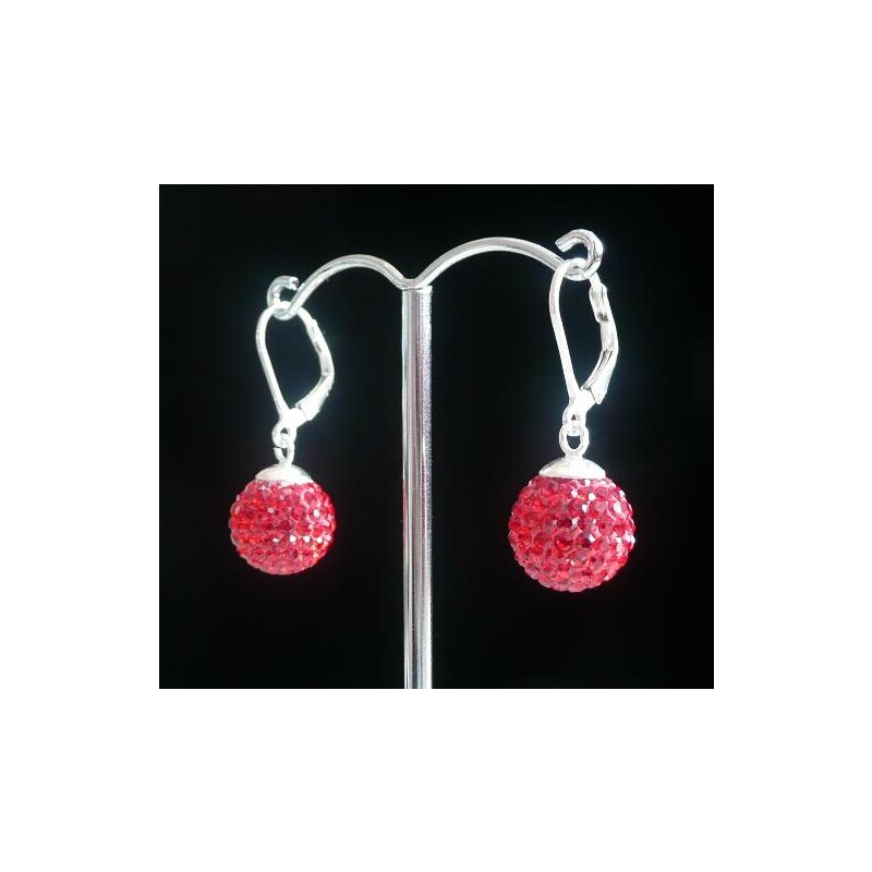 Šperky LAFIRA Style Stříbrné náušnice kuličky červené 10 mm