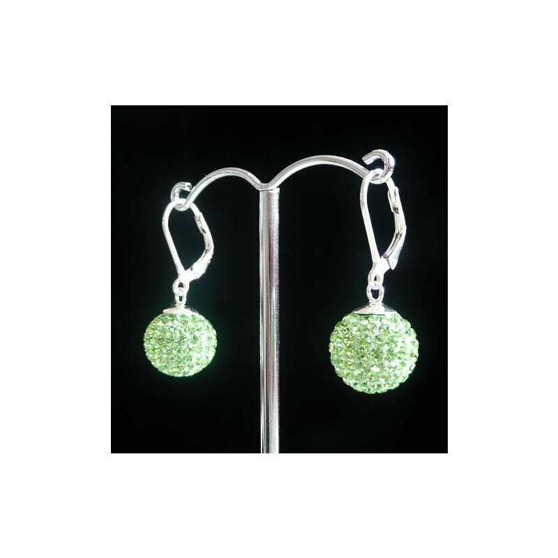 Šperky LAFIRA Style Stříbrné náušnice kuličky zelené 12mm