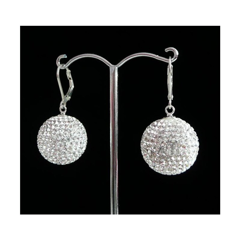 Šperky LAFIRA Style Stříbrné náušnice kuličky bílé 18mm