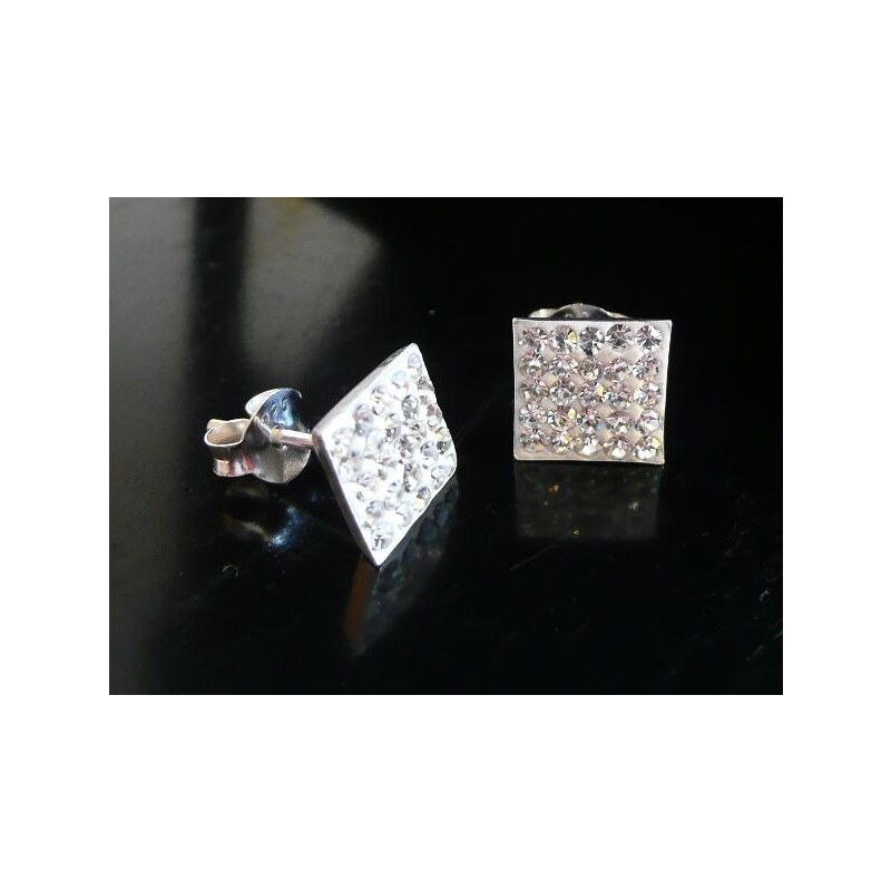 Šperky LAFIRA Style Stříbrné náušnice čtverce pecky