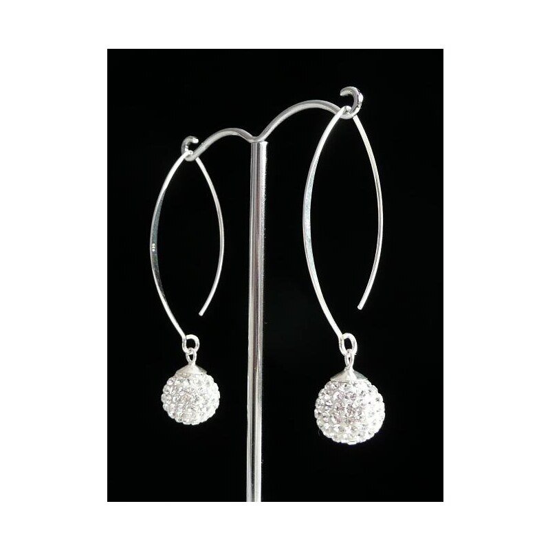 Šperky LAFIRA Style Stříbrné náušnice kuličky dlouhé 12mm