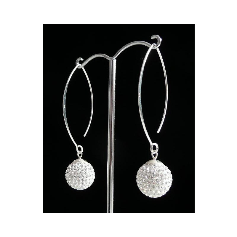 Šperky LAFIRA Style Stříbrné náušnice kuličky dlouhé 14mm