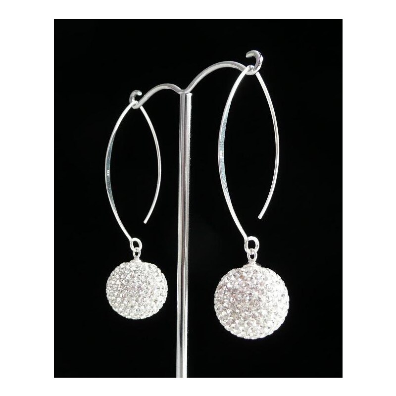 Šperky LAFIRA Style Stříbrné náušnice kuličky dlouhé 16mm