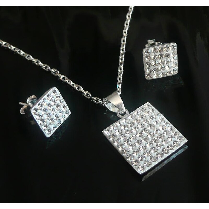 Šperky LAFIRA Style Stříbrná sada čtverečků
