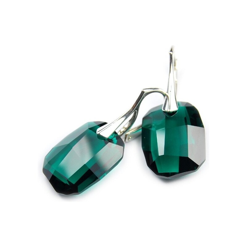 Šperky LAFIRA Style GRAPHIC stříbrné náušnice Emerald