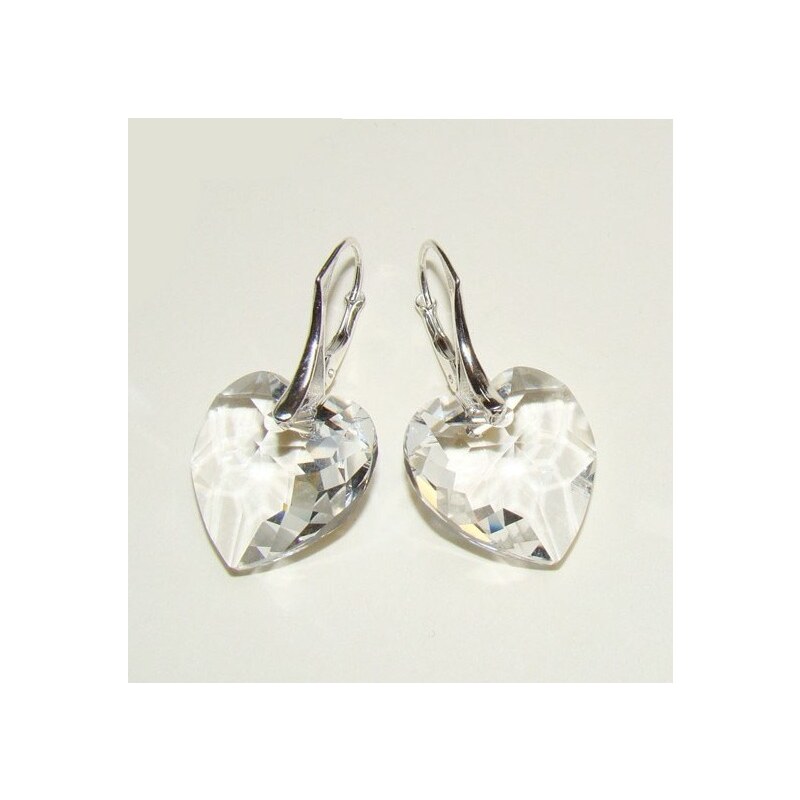 Šperky LAFIRA Style Stříbrné náušnice srdce Crystal