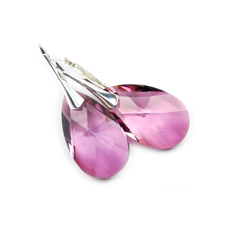 Šperky LAFIRA Style PEAR stříbrné náušnice Antique Pink