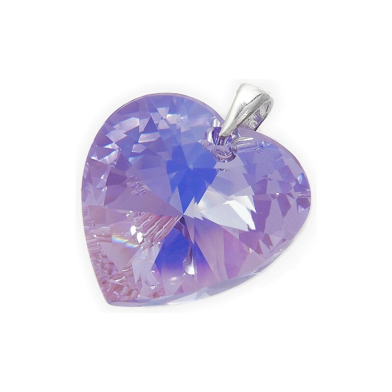 Šperky LAFIRA Style Stříbrný přívěsek Swarovski srdce Violet AB 28 mm