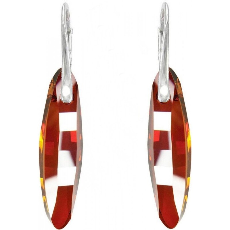 Šperky LAFIRA Style ELLIPSE stříbrné náušnice Red Magma Swarovski Elements