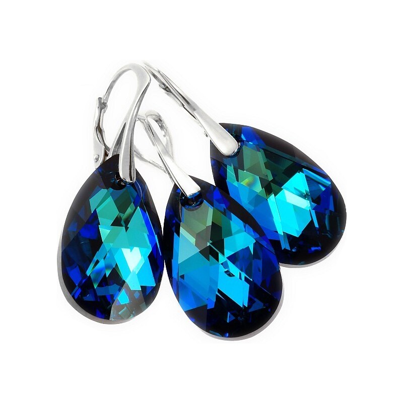 Šperky LAFIRA Style Stříbrná sada Pear Bermuda Blue Swarovski Elements 738