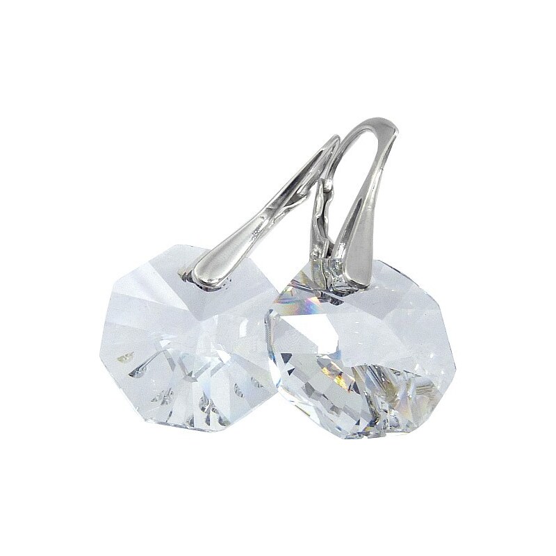 Šperky LAFIRA Style Stříbrné náušnice Octagon Crystal
