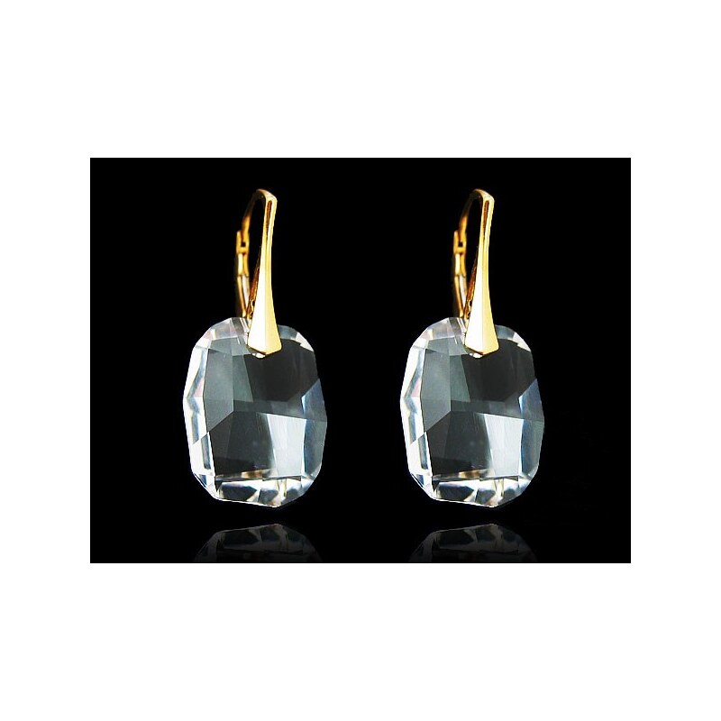 Šperky LAFIRA Style Pozlacené stříbrné náušnice Graphic Crystal