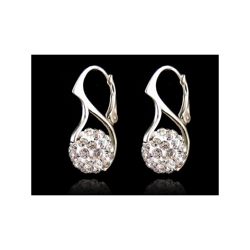 Šperky LAFIRA Style Stříbrné náušnice kuličky Crystal 8 mm