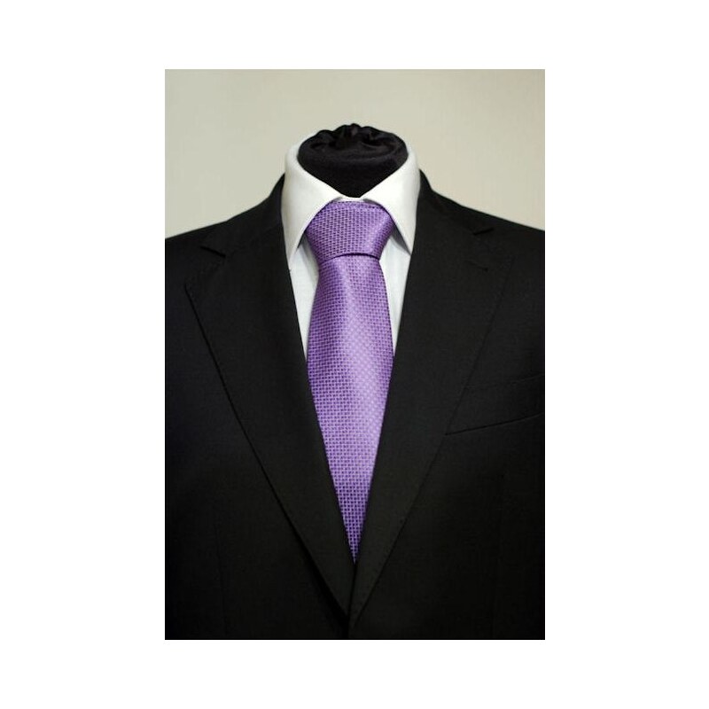 Šperky LAFIRA Style Pánská fialová klasická kravata s kostičkami 917