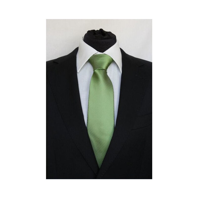 Šperky LAFIRA Style Pánská zelená klasická kravata s proužky 919
