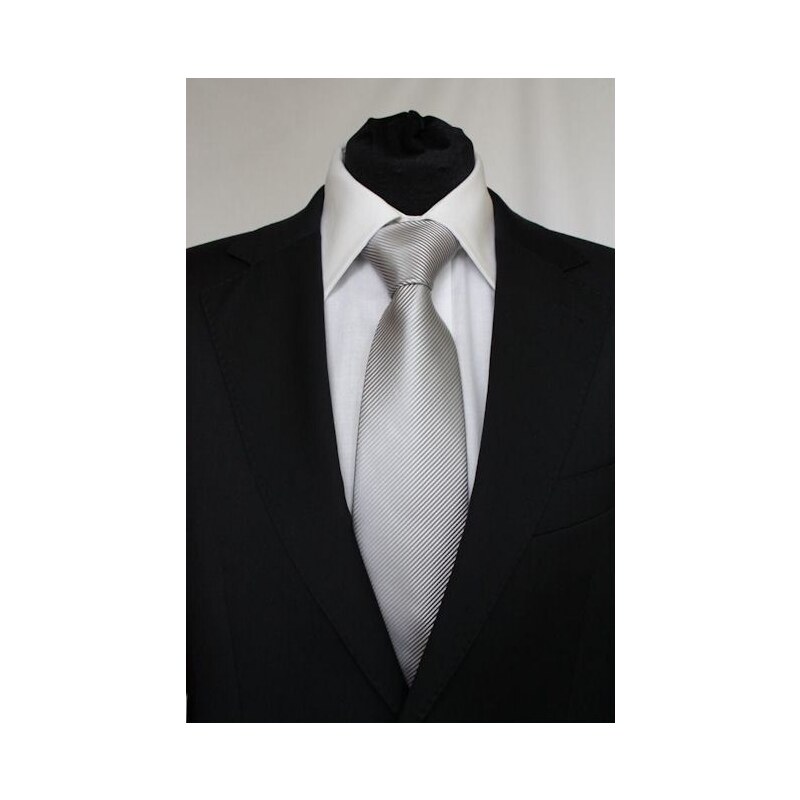 Šperky LAFIRA Style Pánská šedá klasická kravata s proužky 920