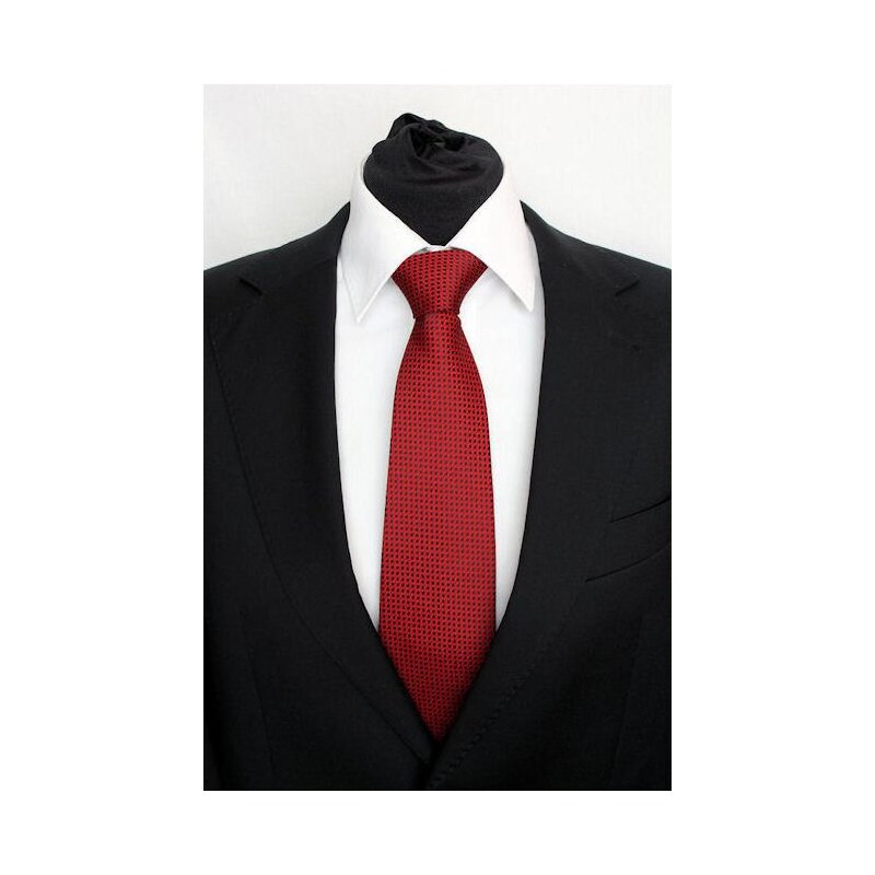 Šperky LAFIRA Style Pánská červená klasická kravata s kolečkami - 8 cm