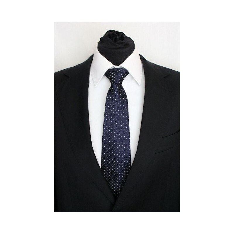 Šperky LAFIRA Style Pánská modrá klasická kravata s tečkami 927