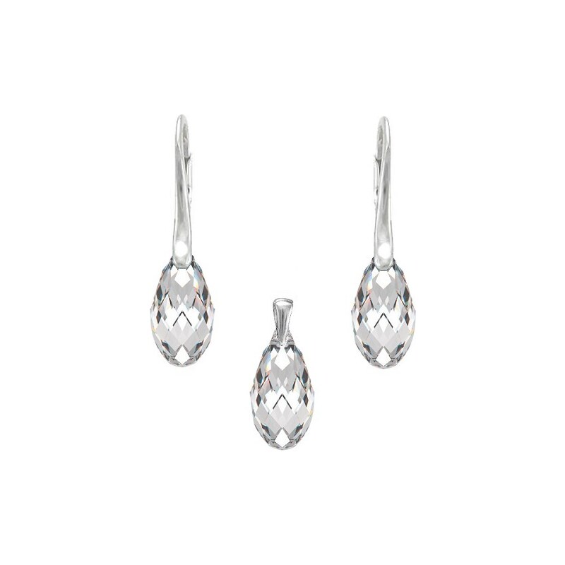 Šperky LAFIRA Style Stříbrná souprava Briolette Crystal 17 mm
