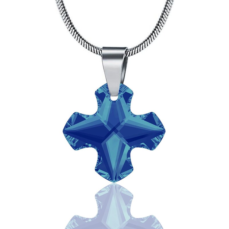 Šperky LAFIRA Style Stříbrný přívěsek Greek Cross Bermuda Blue