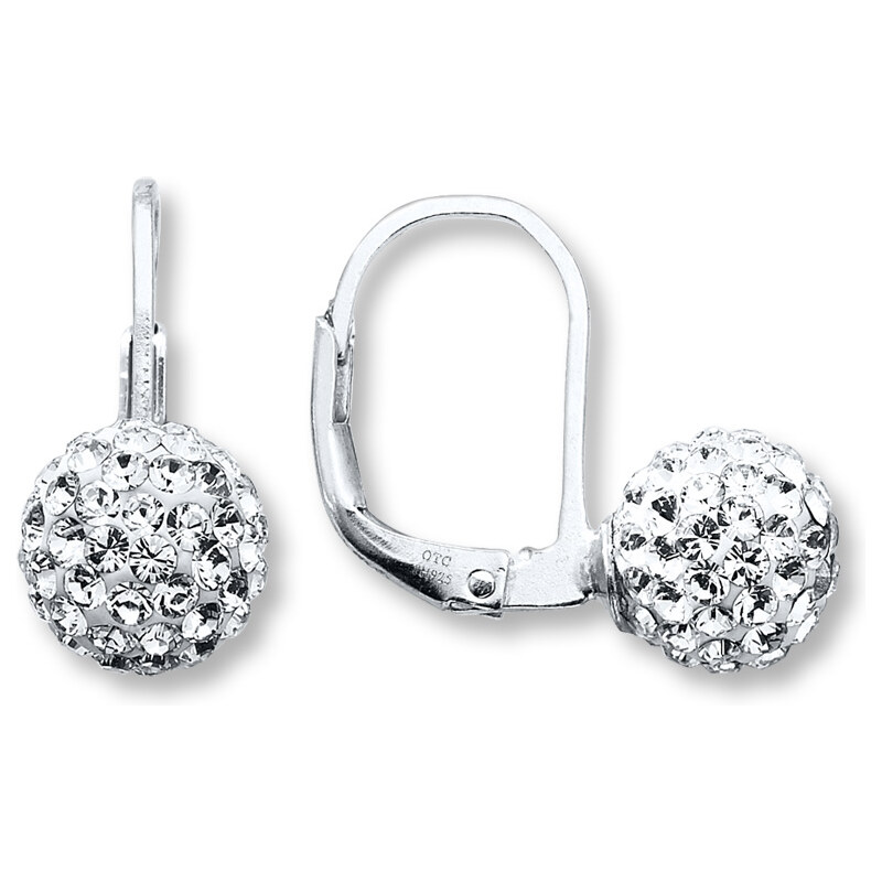 Šperky LAFIRA Style Stříbrné visací náušnice kuličky Crystal