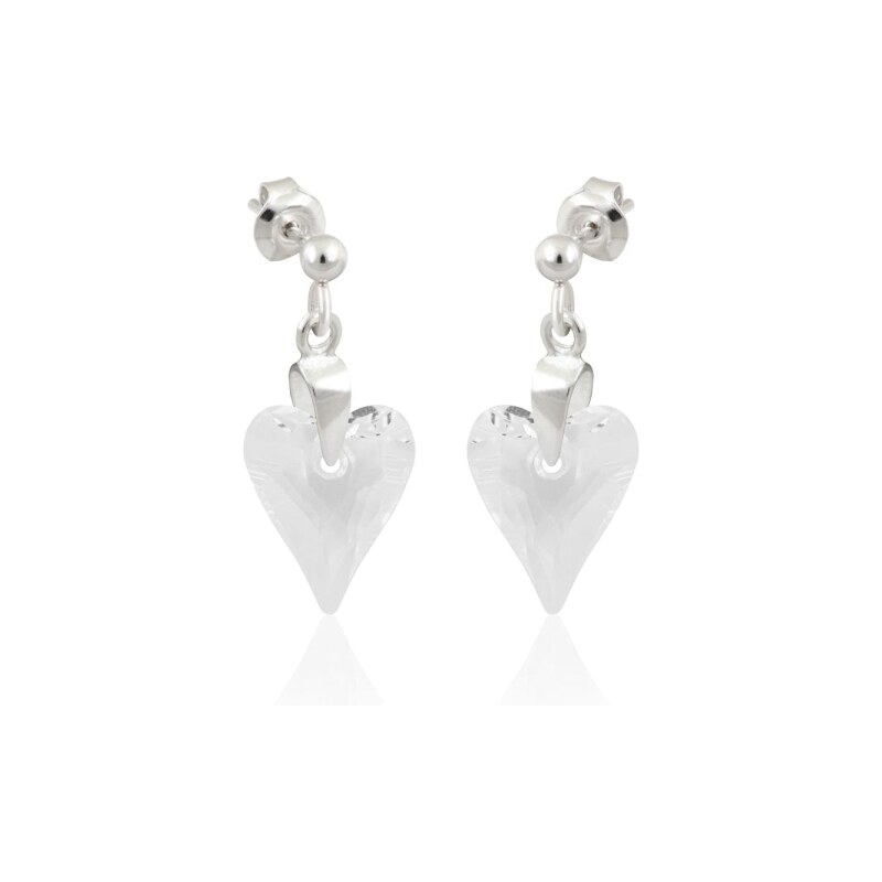 Šperky LAFIRA Style Stříbrné visací náušnice Wild Heart Crystal