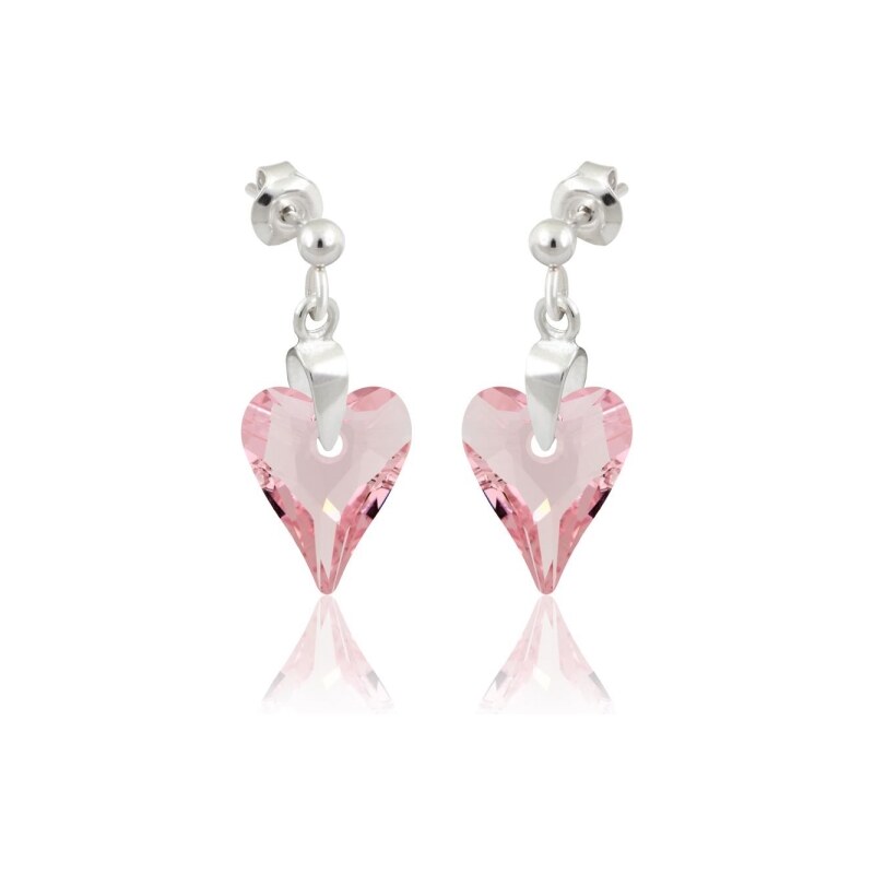 Šperky LAFIRA Style Stříbrné visací náušnice Wild Heart Antique Pink