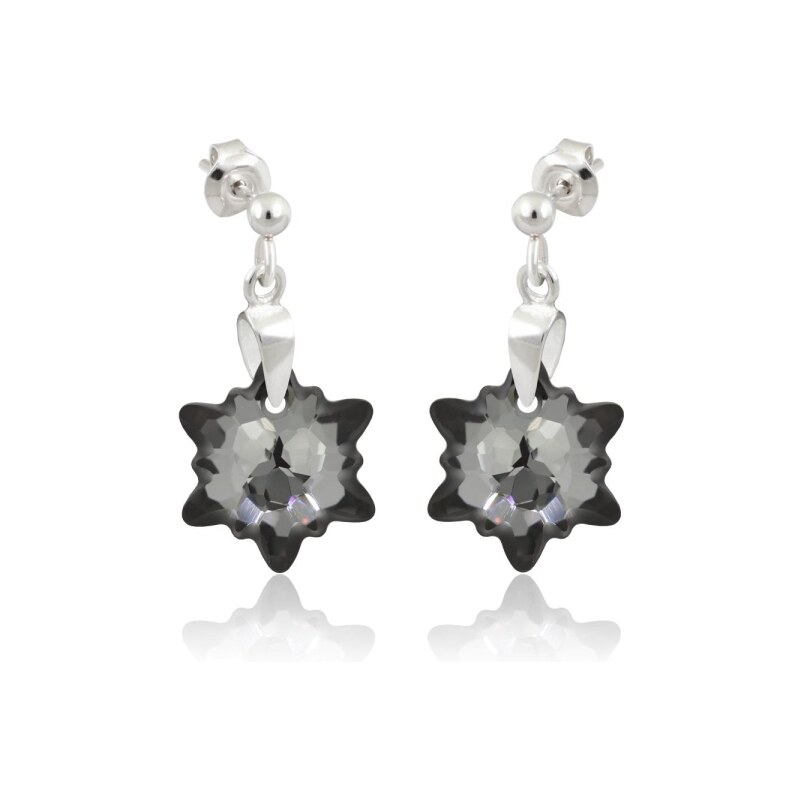 Šperky LAFIRA Style Stříbrné visací náušnice Edelweiss Silver Night