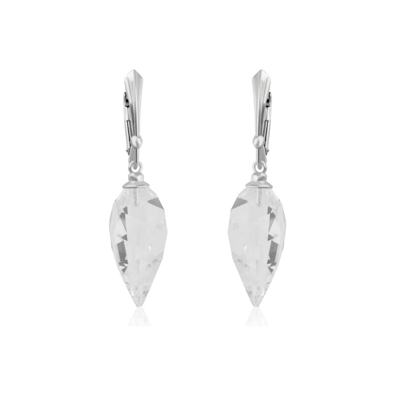 Šperky LAFIRA Style Stříbrné visací náušnice Twisted Drop Crystal