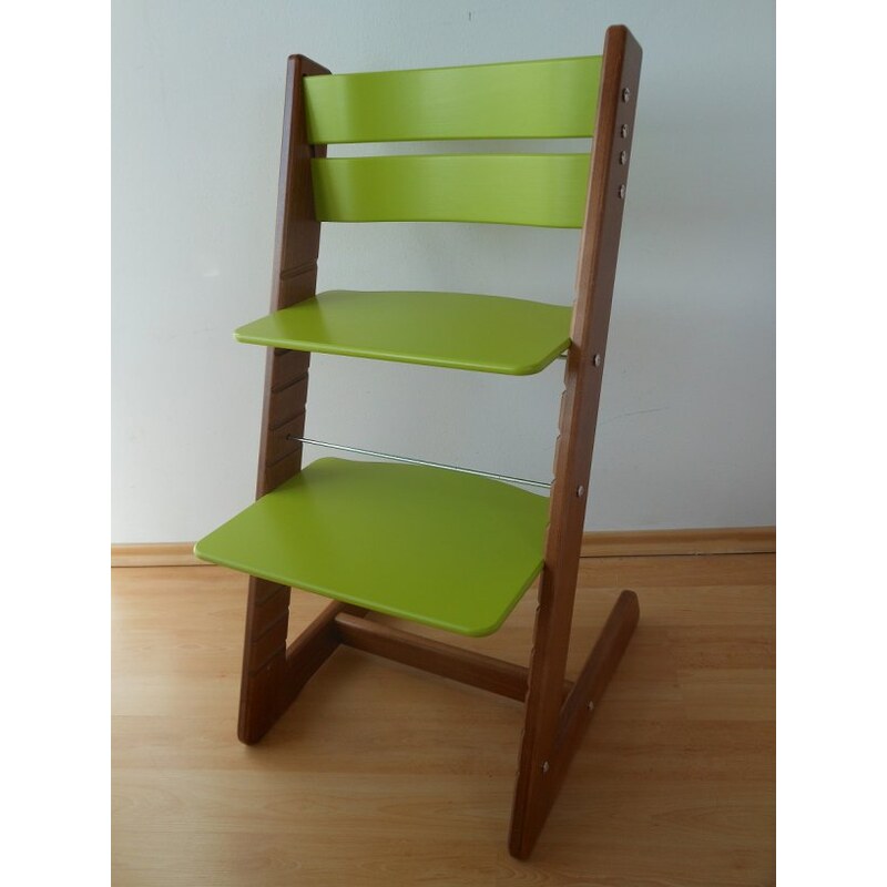 Jitro Dětská rostoucí židle klasik zelená-ořech Barva sedáku: Hnědý