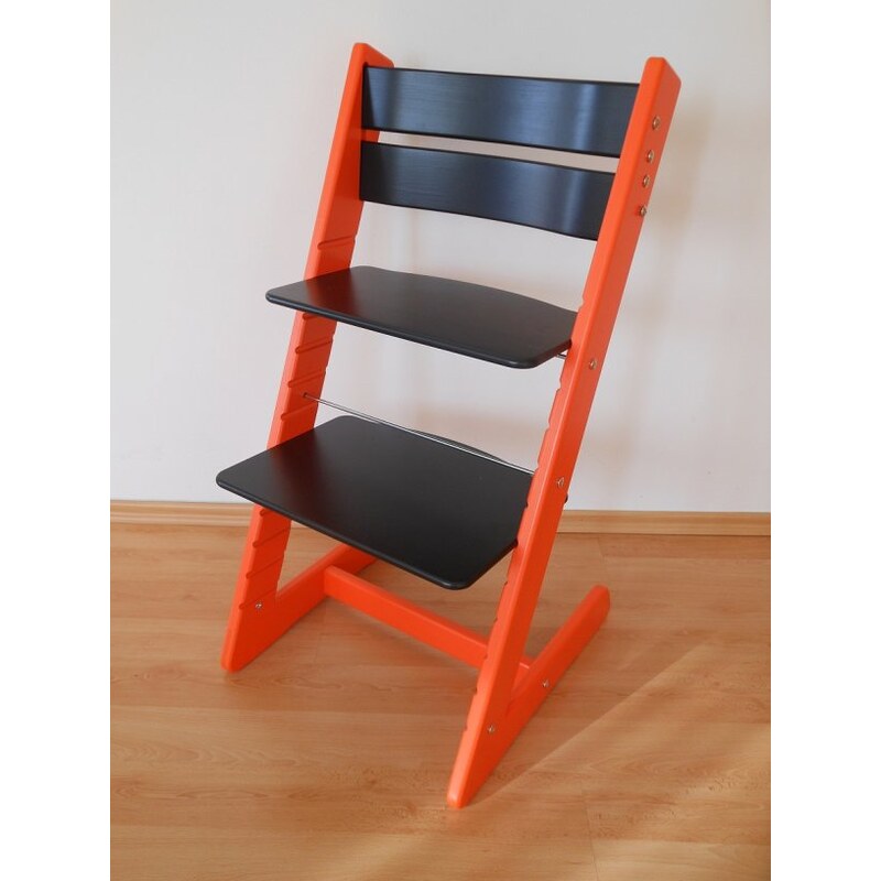 Jitro Dětská rostoucí židle klasik černo-oranžová Barva sedáku: Červený patchwork