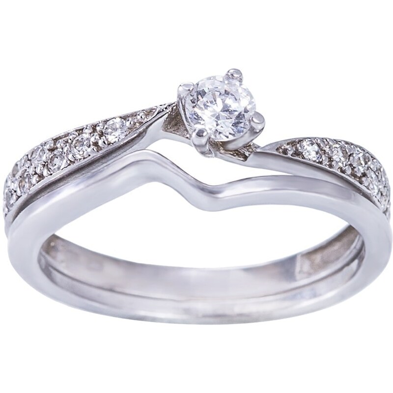 Diamantový zásnubní a snubní prsten pro něvěstu KLENOTA