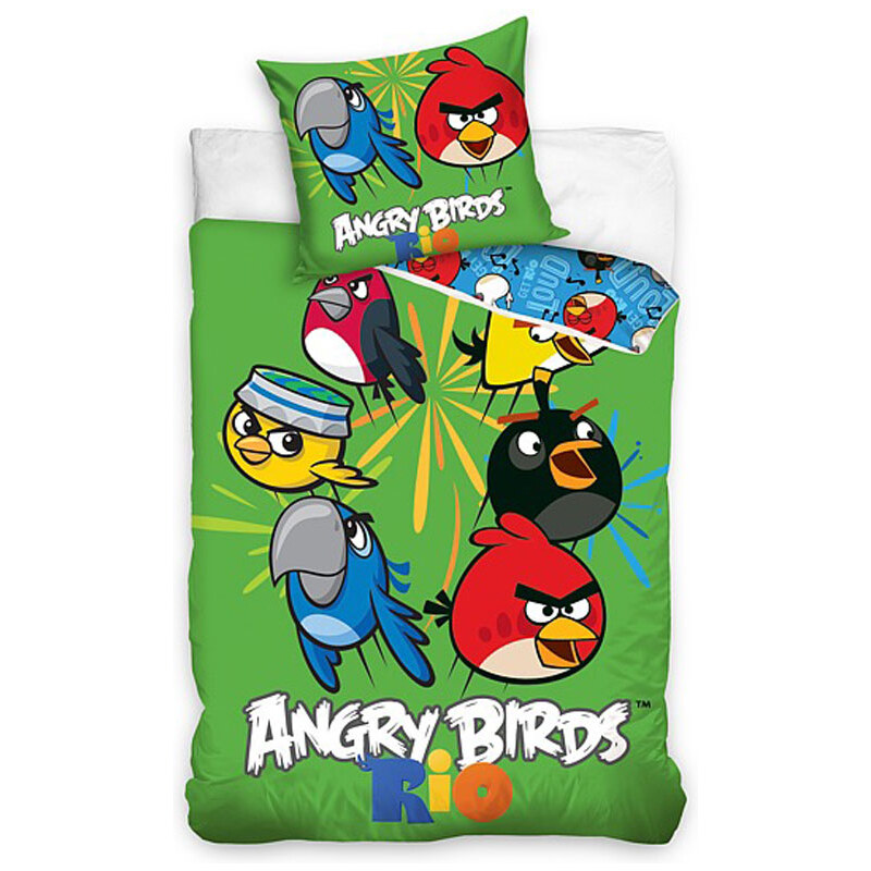 CARBOTEX Povlečení Angry Birds Rio zelená 140/200