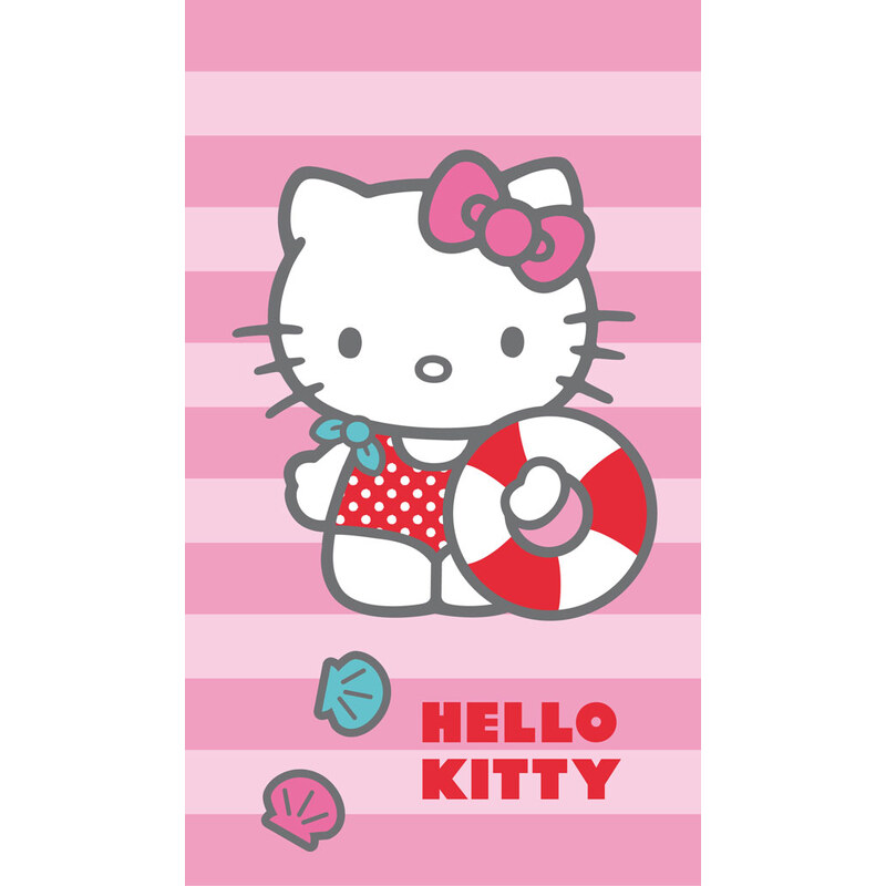 CTI Osuška Hello Kitty proužky froté 70/120 cm