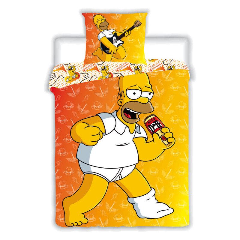 Jerry Fabrics Povlečení Povlečení Homer Simpson 2015 žlutý bavlna 140x200, 70x90 cm