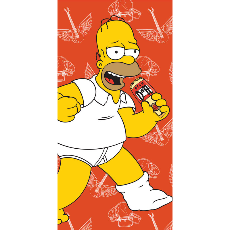 JERRY FABRICS Osuška Homer Simpson 2015 terakota 75/150