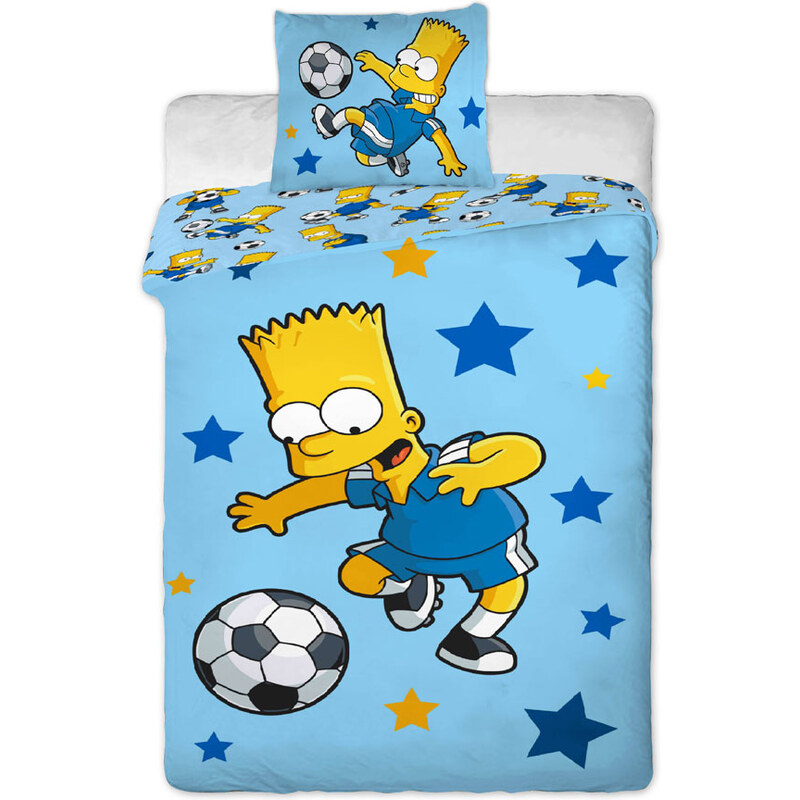 Jerry Fabrics Povlečení Bart fotbal blue bavlna 140x200, 70x90 cm