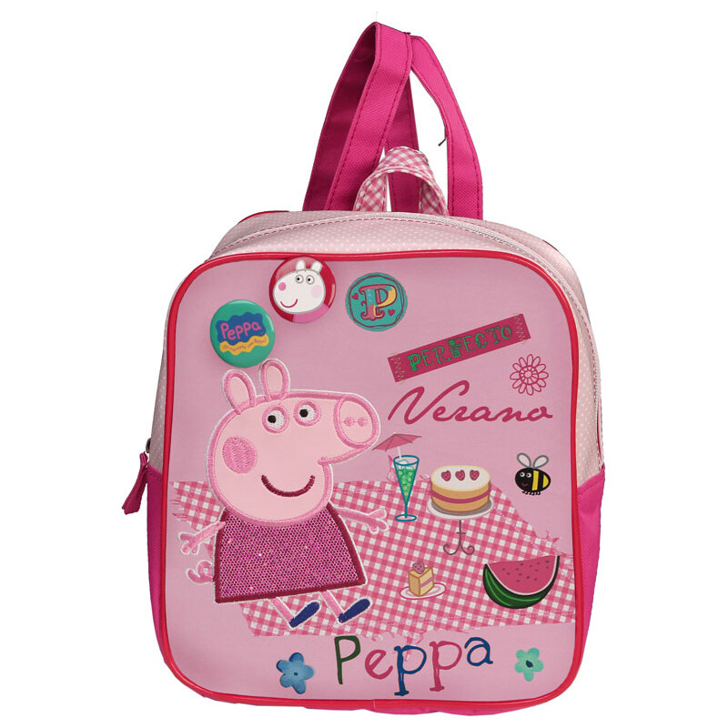 Azzar dětský batůžek Peppa Pig piknik růžový polyester 25 x 24 x 10 cm