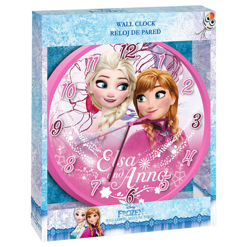 Hodiny Ledové Království Anna a Elsa růžová